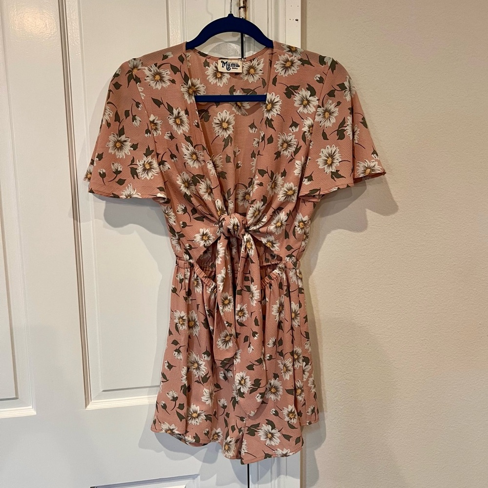 Show me your mumu tie front romper